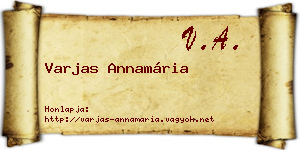 Varjas Annamária névjegykártya